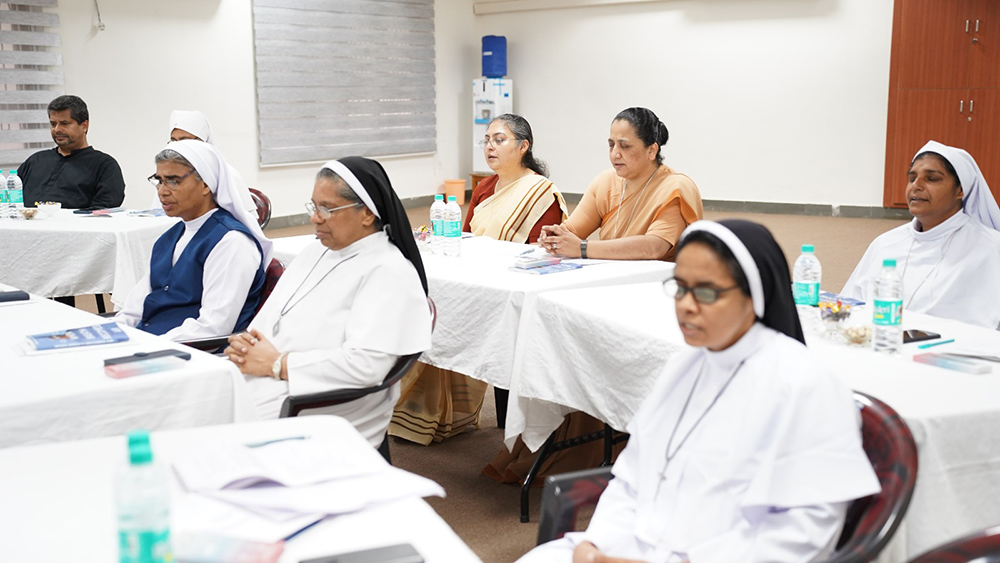 The core group of Treasure, a mental health network among women religious, finalizes action plans for the next two years during their May 5-7 meeting at Secunderabad, southern India. (Courtesy of Sally John)