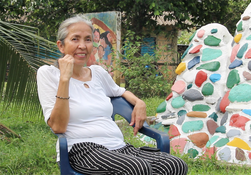 "For every attempt to eliminate them, they've responded," said Sr. Mariela Beltrán, a Catholic sister who has accompanied the Peace Community for more than two decades. "And their answer is to live each day in the sovereign way of life they've chosen." Beltrán is pictured at the Peace Community of San José de Apartadó in San José de Apartadó, Colombia. (Tracy L. Barnett)