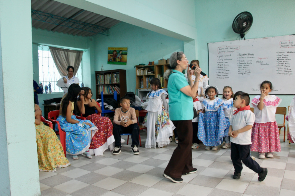 Sr. Teresita Cano at the Seeds of Life School celebration and performance on March 30, 2025 in Soacha, Colombia. (Tracy L. Barnett)