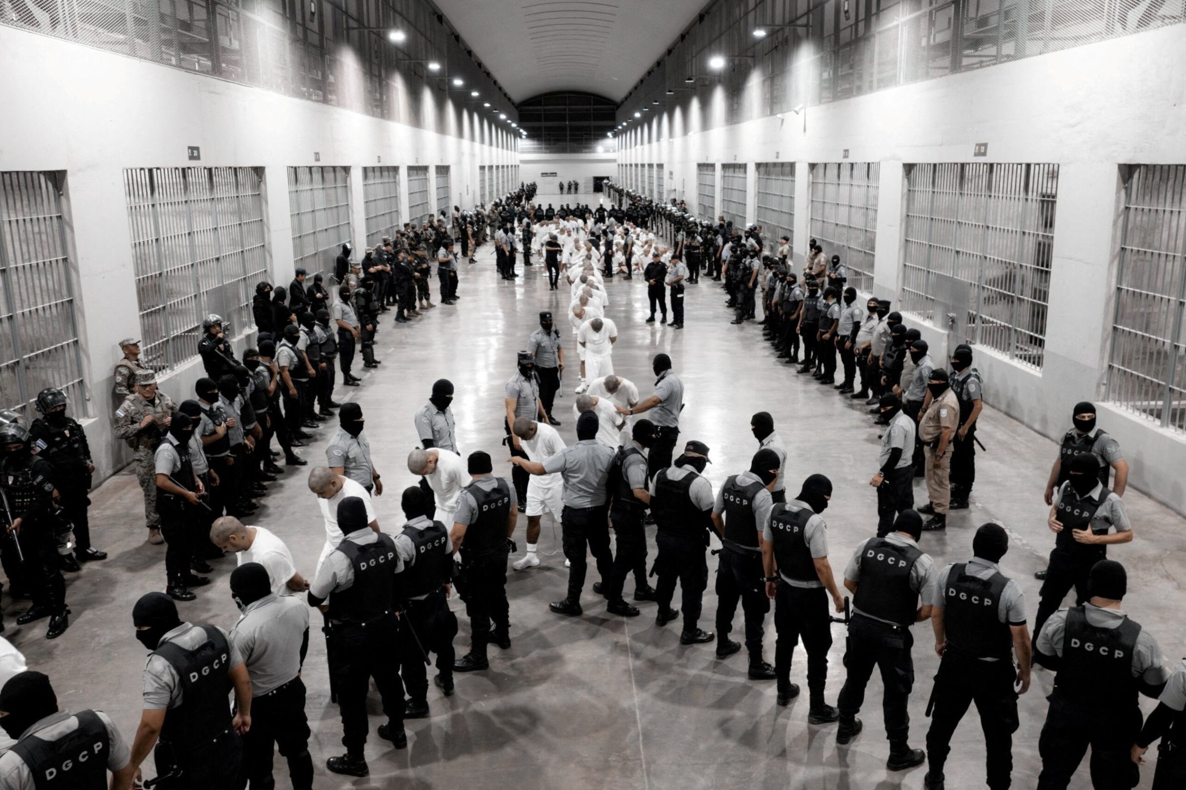 Agentes de policía salvadoreños escoltan a un presunto miembro de la banda venezolana Tren de Aragua en Tecoluca, El Salvador, el 16 de marzo de 2025, quien fue recientemente deportado por el Gobierno de Estados Unidos para ser encarcelado en el Centro de Confinamiento de Terroristas (Cecot), como parte de un acuerdo con el Gobierno salvadoreño. (Foto: OSV News/Secretaría de Prensa de la Presidencia/vía Reuters) Agentes de policía salvadoreños escoltan a un presunto miembro de la banda venezolana Tren de Aragua en Tecoluca, El Salvador, el 16 de marzo de 2025, quien fue recientemente deportado por el Gobierno de Estados Unidos para ser encarcelado en el Centro de Confinamiento de Terroristas (Cecot), como parte de un acuerdo con el Gobierno salvadoreño. (Foto: OSV News/Secretaría de Prensa de la Presidencia/vía Reuters)
