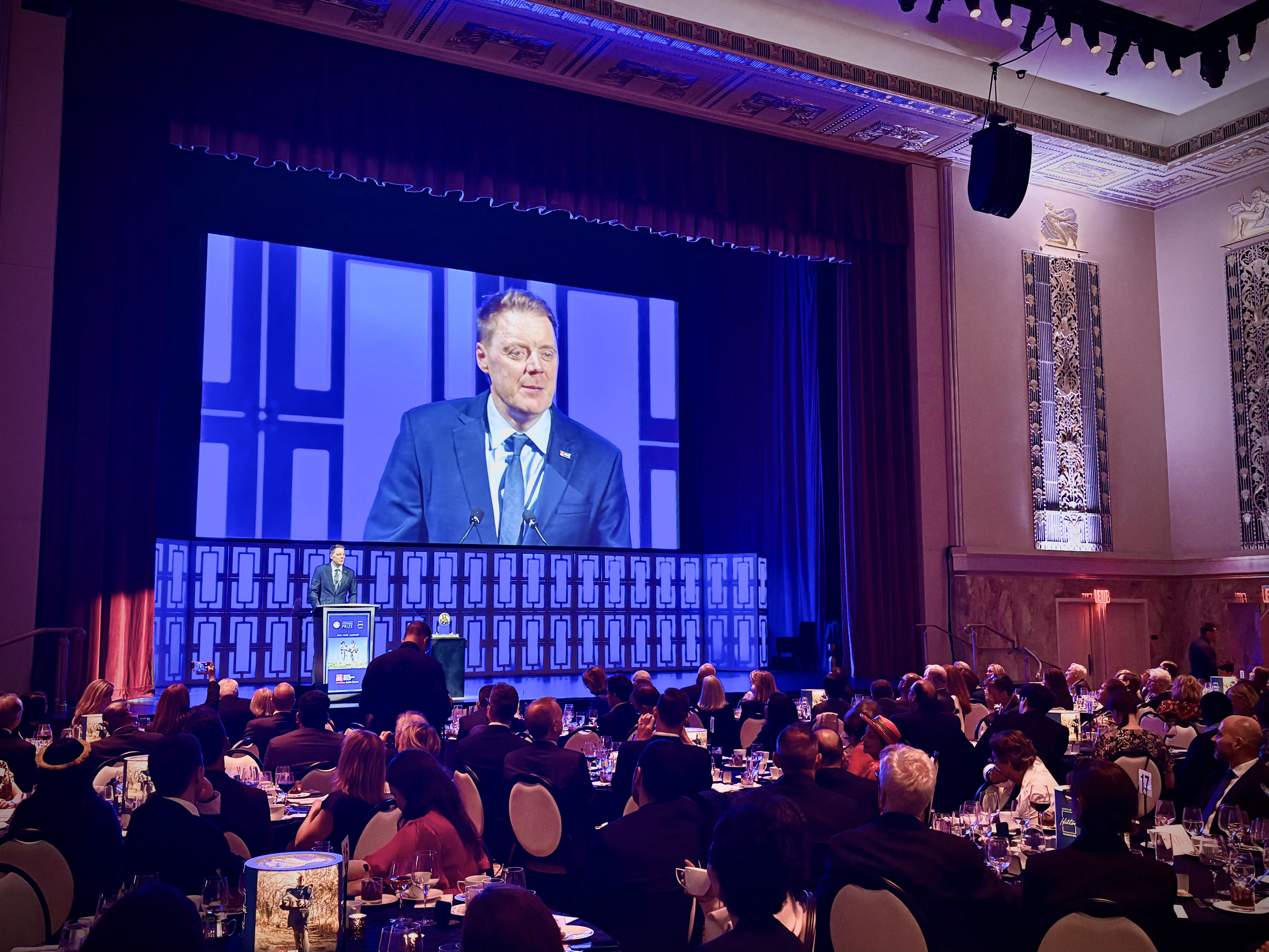 Mines Advisory Group’s CEO Darren Cormack gives a speech before receiving the 2025 Hilton Humanitarian Prize in New York, Oct. 6. (NCR photo/Camillo Barone) Mines Advisory Group’s CEO Darren Cormack gives a speech before receiving the 2025 Hilton Humanitarian Prize in New York, Oct. 6. (NCR photo/Camillo Barone)