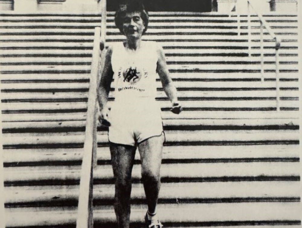Dominican Sr. Marion Irvine, who set multiple running records, was a media sensation in the 1980s, appearing on national television and on a magazine cover.