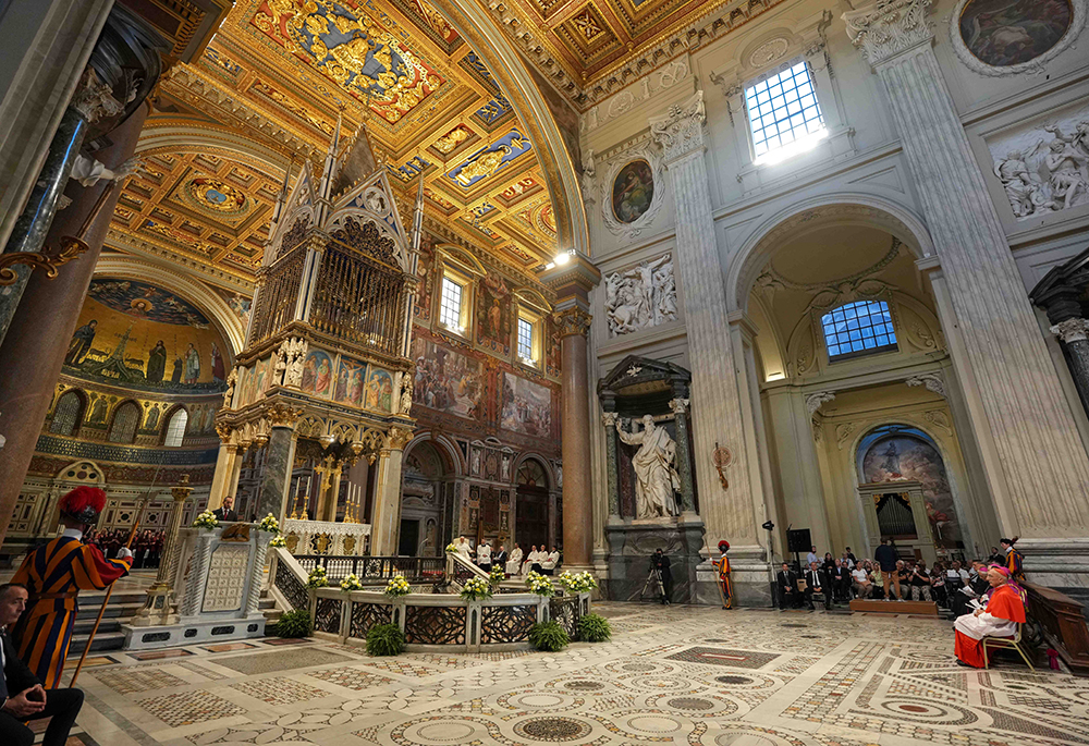 Pope Leo XIV presides over a prayer service at the Basilica of St. John Lateran in Rome to mark the beginning of a new pastoral year for the Diocese of Rome Sept. 19, 2025. (CNS/Lola Gomez)