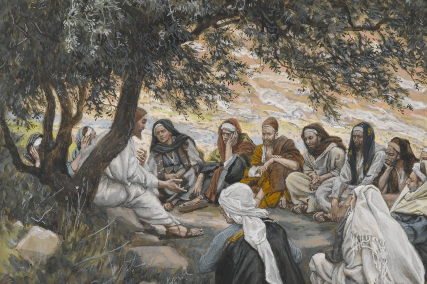 La exhortación a los apóstales, acuarela de James Tissot, entre 1886 y 1894.  (Foto: Wukimedia Commons/obra de dominio público)