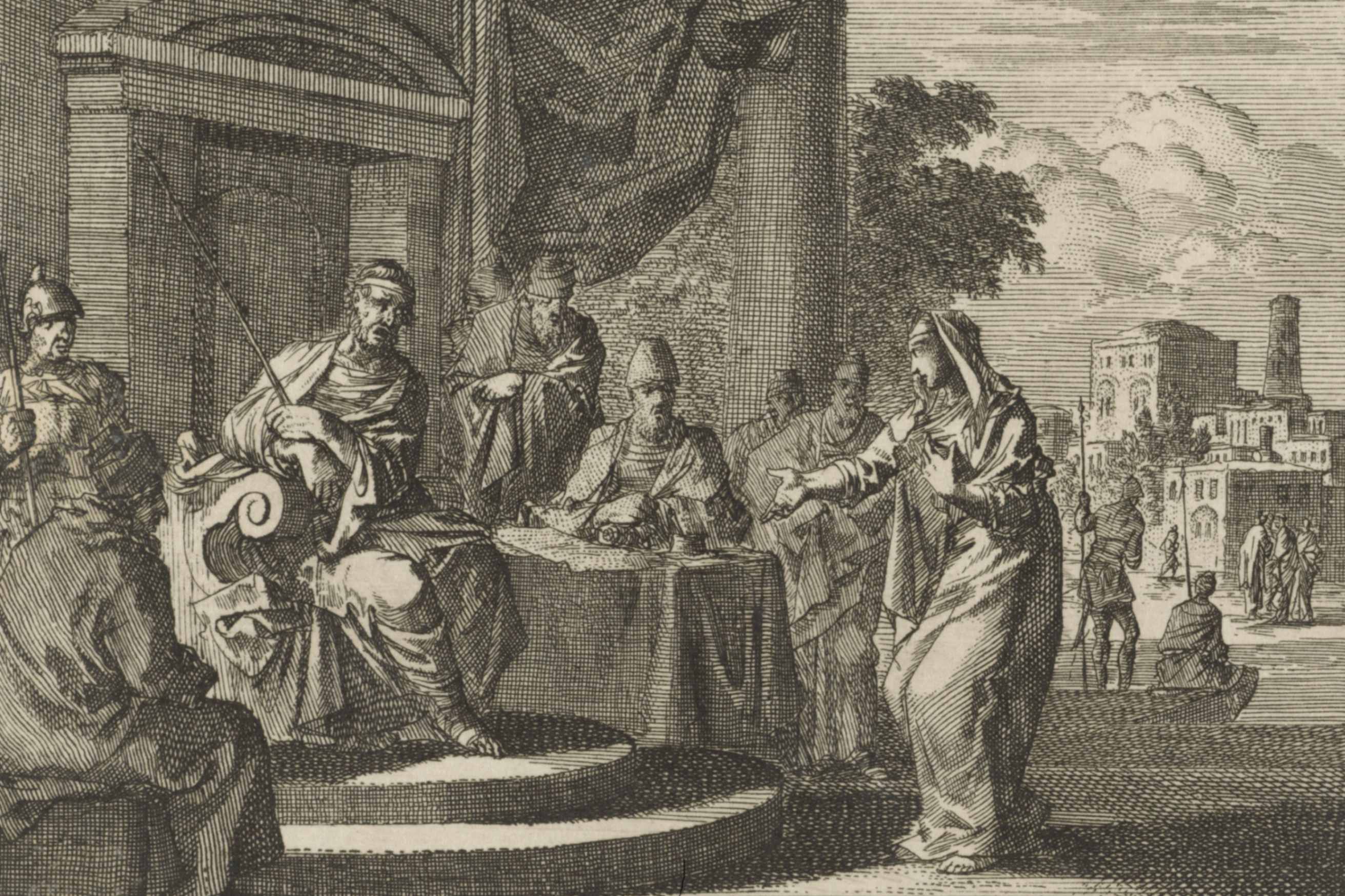 La parábola del juez injusto, grabado de de Jan Luyken, 1712. (Foto: Wikimedia Commons/obra de dominio público) La parábola del juez injusto, grabado de de Jan Luyken, 1712. (Foto: Wikimedia Commons/obra de dominio público)