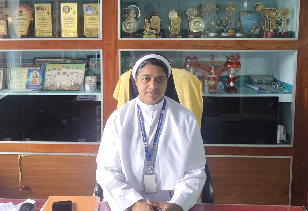 Sr. Anseena Memadathil is pictured at the Kripalaya Special School, Pulpally, Wayanad, Kerala, southwestern India. Memadathil has been the school headmistress since 2008. (George Kommattam)