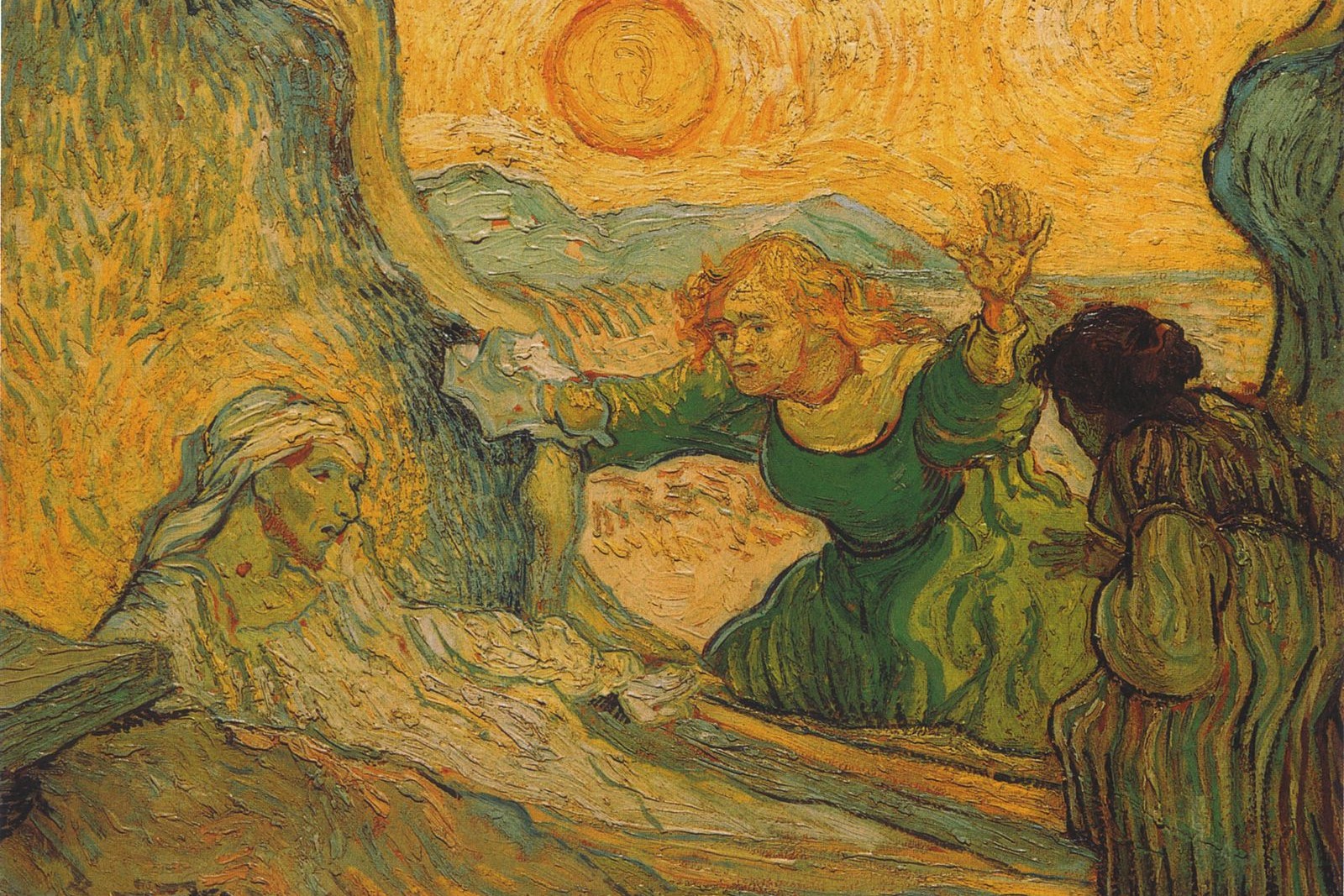 La resurrección de Lázaro (según Rembrandt), óleo de Vincent van Gogh, 1890. (Foto: Wikimedia Commons/obra de dominio público)