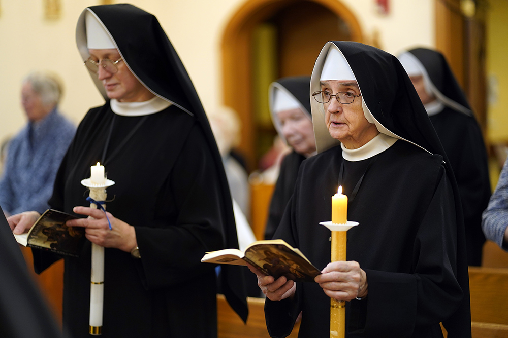 Members of the Missionary Sisters of St. Benedict mark World Day for Consecrated Life at morning Mass at the St. Joseph Home for the Aged in Huntington, N.Y., Feb. 2, 2024. (OSV News/Gregory A. Shemitz)