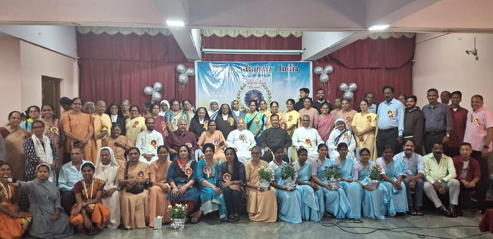 The Prison Ministry India volunteers, mostly sisters, pose during the 25th year of the Karnataka chapter in Mysuru, India, in June 2025. (Courtesy of Sr. Adele Korah)