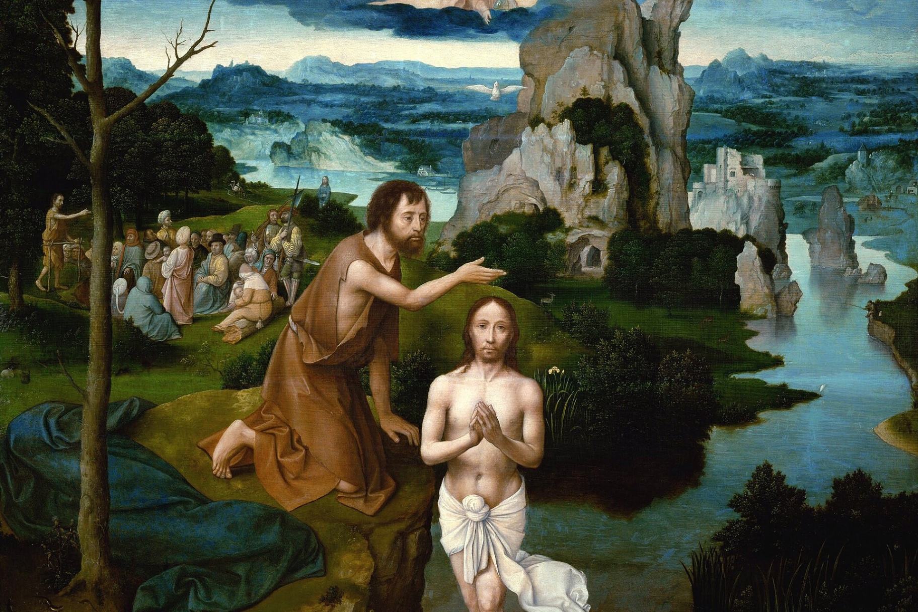El bautismo de Cristo, óleo de Joachim Patinir, cerca de 1515. (Foto: Wikimedia Commons/obra de dominio público)