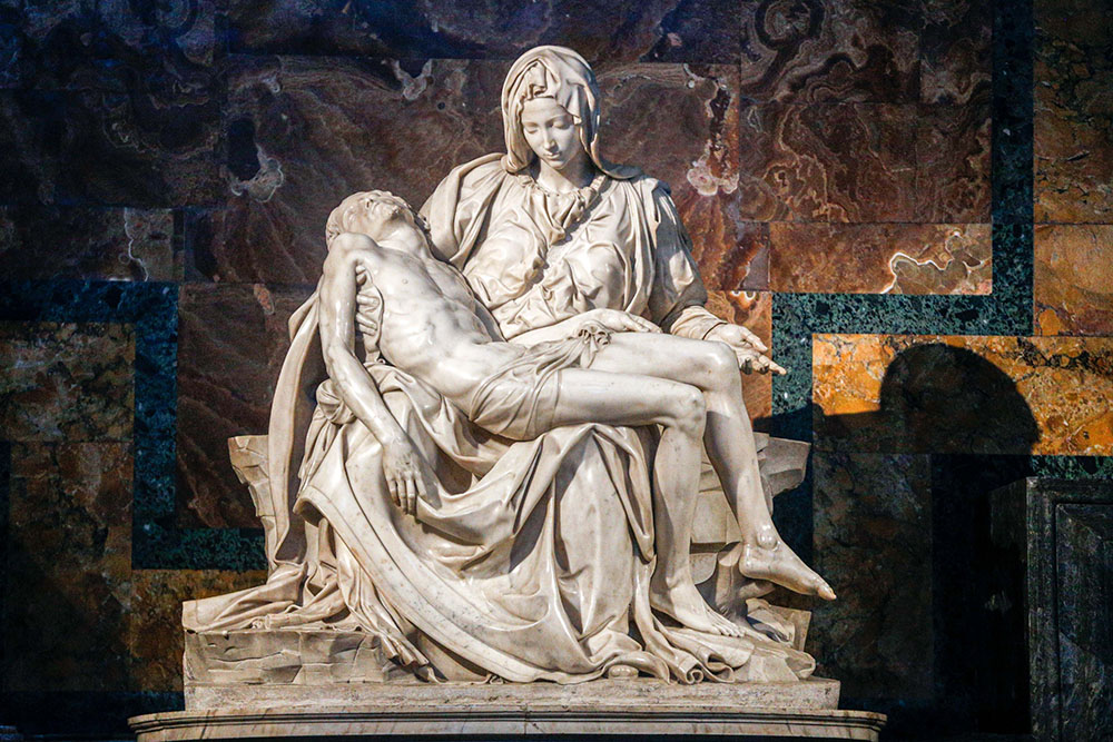 Michelangelo's Pietà is seen in St. Peter's Basilica at the Vatican. (CNS/Lola Gomez)