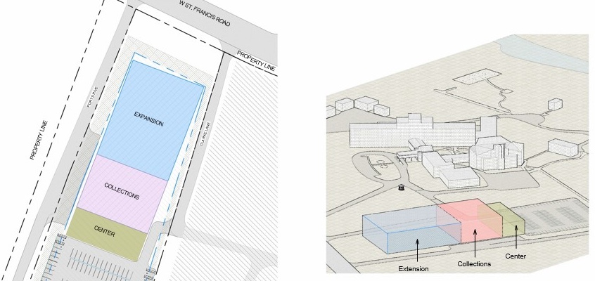 An architect's rendering of how the Franciscan Central Archive could be located on the Franciscan Sisters of the Sacred Heart campus. (Courtesy of JLK Architects)