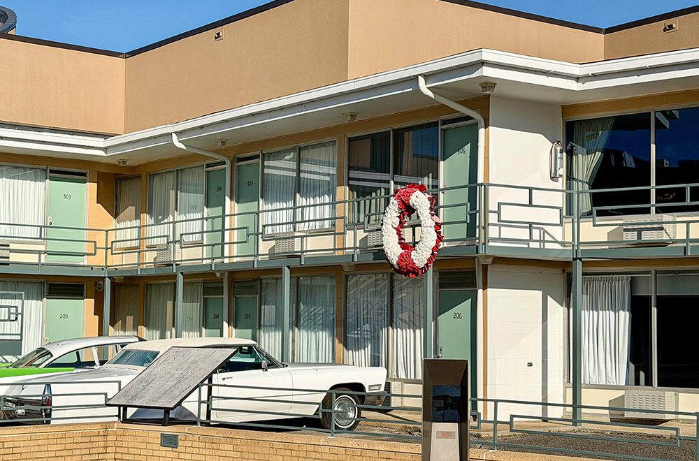 The Lorraine Motel, where the Rev. Martin Luther King Jr. was assassinated in 1968, is seen Feb. 7, 2026, in Memphis, Tennessee. (Laura Nettles)