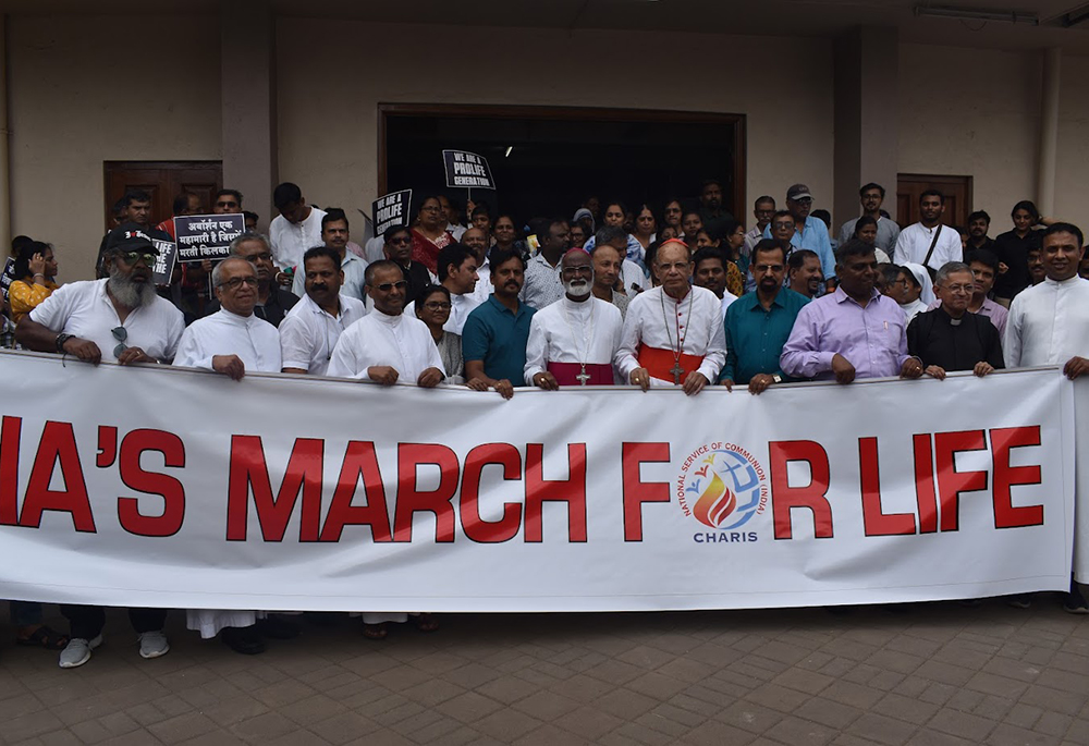 India's March for Life 2023, held on Aug 10, 2023, at Pune, southern India, and organized by the Catholic Charismatic Renewal International Service (or CHARIS) India under the Catholic Bishops' Conference of India. The event was hosted by then-Bishop John Rodrigues of Pune and Archbishop Francis Kalist of Pondicherry-Cuddalore, the episcopal adviser to CHARIS India and the bishops' conference in-charge for pro-life activities. (Courtesy of Paulina Melite)
