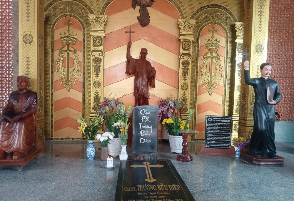 The remains of Fr. Francis Xavier Truong Buu Diep were moved to Tac Say Parish in 1969, 23 years after soldiers killed him in the wake of the war. (Courtesy of Mary Nguyen)
