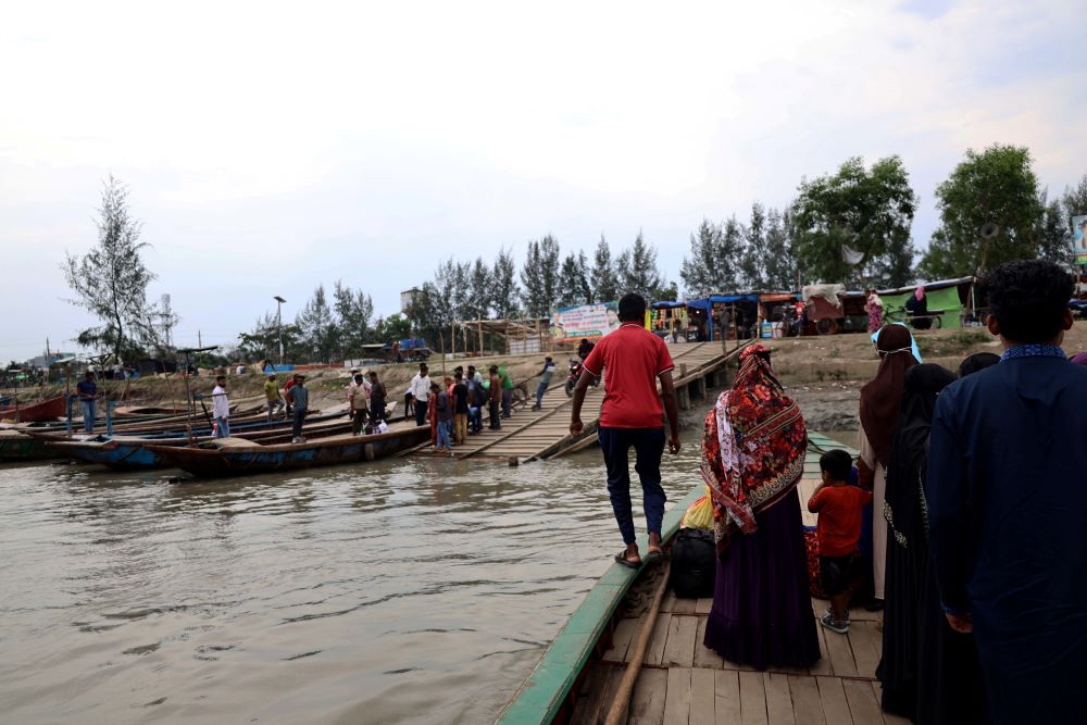 To reach St. Paul’s Hospital in Mongla, Bangladesh, locals must cross this river by boat. (Stephan Uttom Rozario)