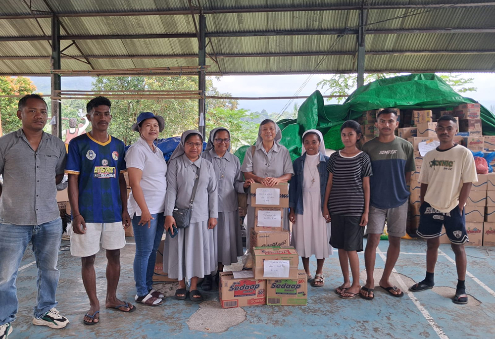 Members of the Franciscan Missionaries of Mary responded to 2023 floods in the village of Mauponggo, about a two hours' drive south of Soa on the island of Flores, Indonesia, where a group of the sisters reside. (Courtesy of the Franciscan Missionaries of Mary)