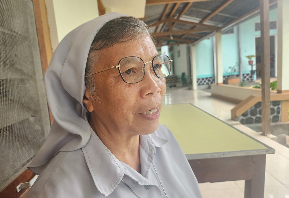 Sr. Yani Latief, a member of the Franciscan Missionaries of Mary, interviewed following an overnight stop in the village of Soa on the Indonesian island of Flores (GSR photo/Chris Herlinger)