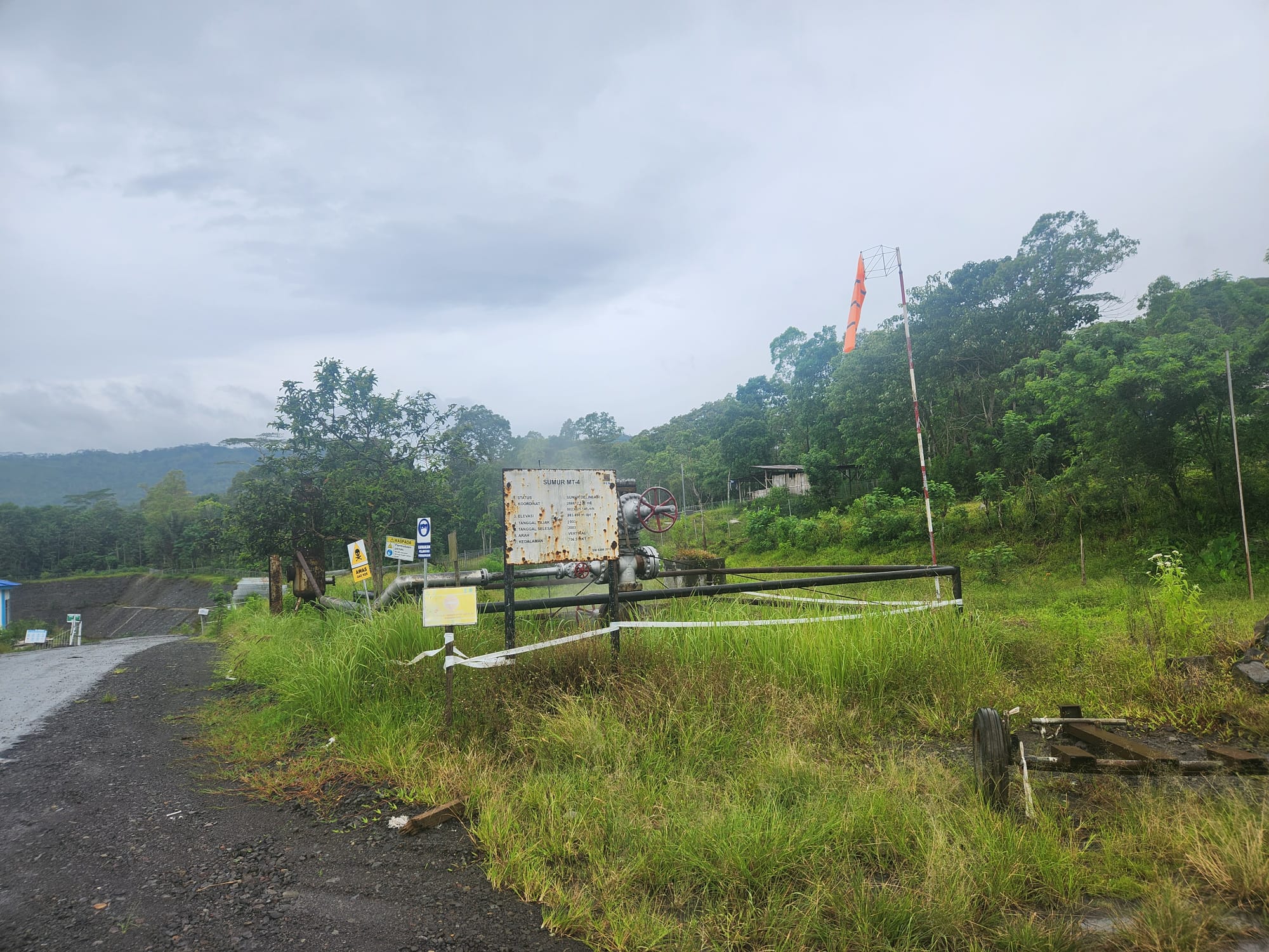 Outside a geothermal mine in Mataloko, which has garnered opposition from the Archdiocese of Ende, including Archbishop Paulus Budi Kleden (GSR photo/Chris Herlinger)
