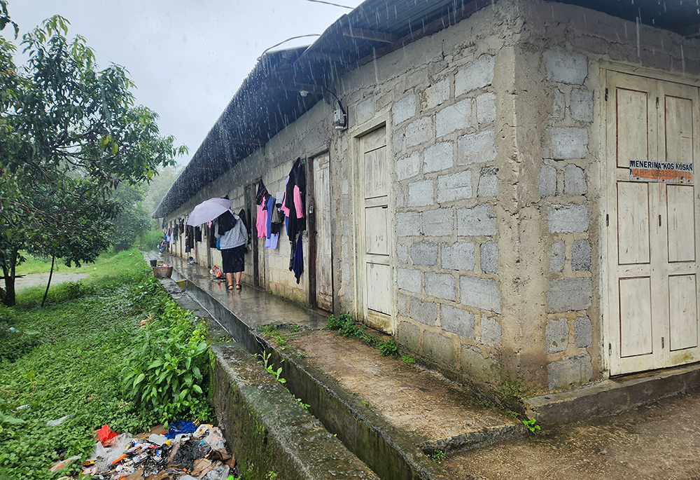 Blocks of rented housing occupied by students are pictured in the city of Ruteng on the Indonesian island of Flores. (GSR photo/Chris Herlinger)