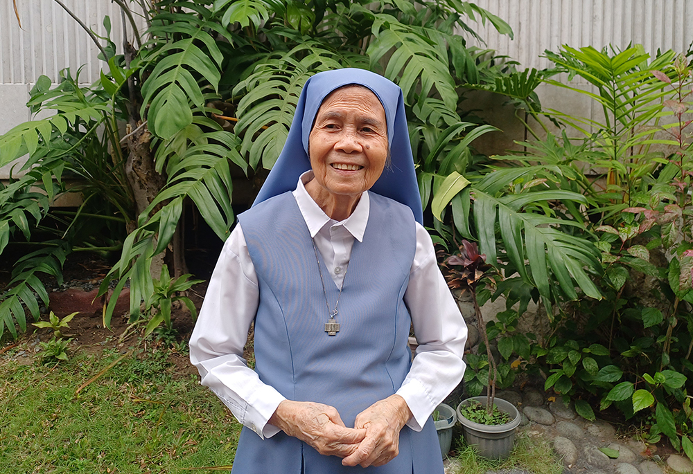 Sr. Evangelina Canag of the Daughters of St. Paul is pictured at the congregation's central house in Pasay City, Philippines. (Oliver Samson)