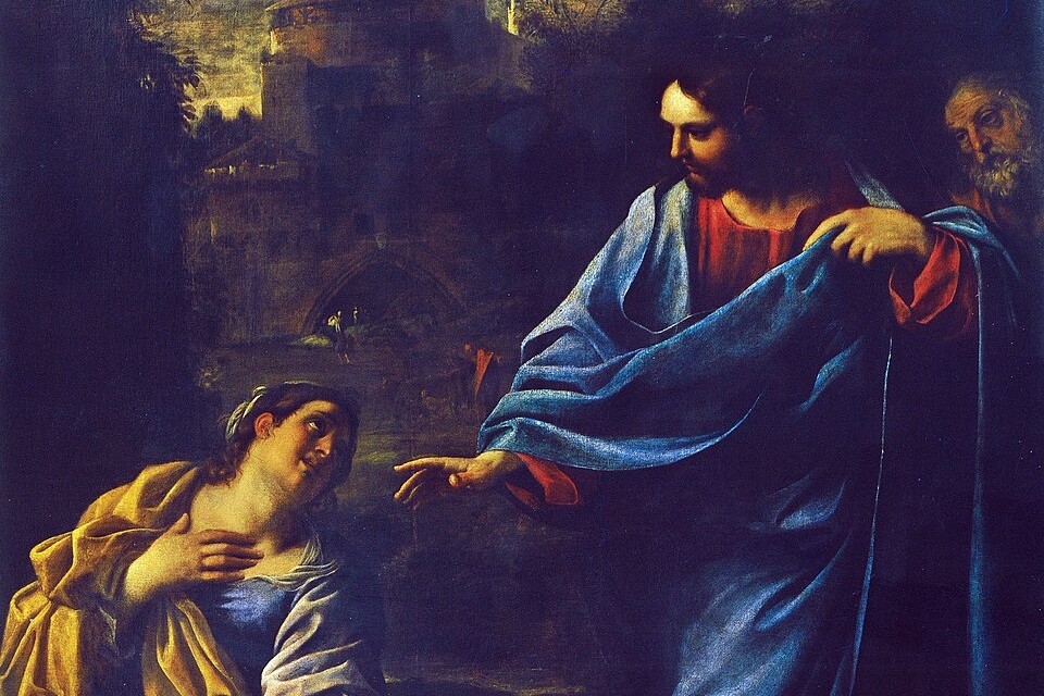 Cristo y la mujer cananea, óleo de Annibale Carracci, década de 1590. (Foto: Wikimedia Commons/obra de dominio público)