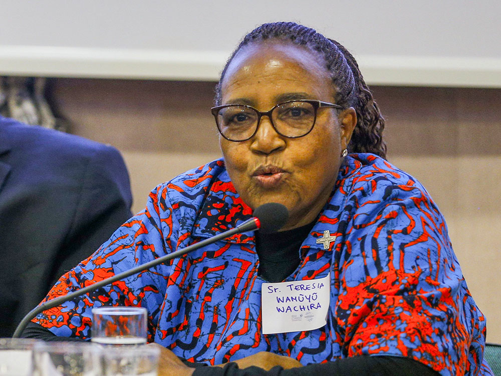 Loreto Sr. Wamuyu Wachira speaks during an event to inaugurate the Catholic Institute for Nonviolence at the Istituto Maria Bambina in Rome Sept. 29, 2024. (CNS/Justin McLellan)
