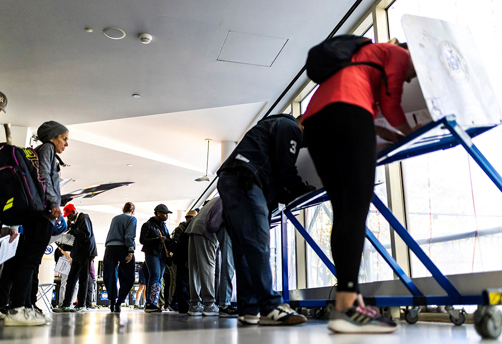 Voters cast their ballots at a polling station Oct. 26, 2024, during early voting at the Brooklyn Museum in New York City. (OSV News/Reuters/Eduardo Munoz)