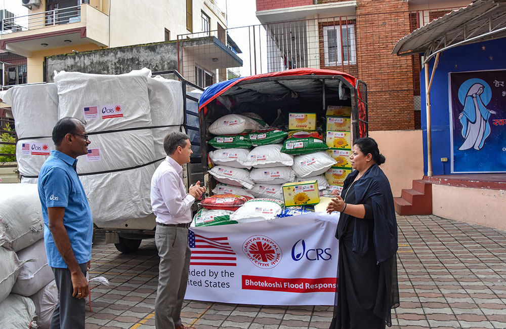 Caritas Nepal, led by Sr. Cecilia Shrestha, extends help to those affected by the recent flash flood. (Courtesy of Caritas Nepal)