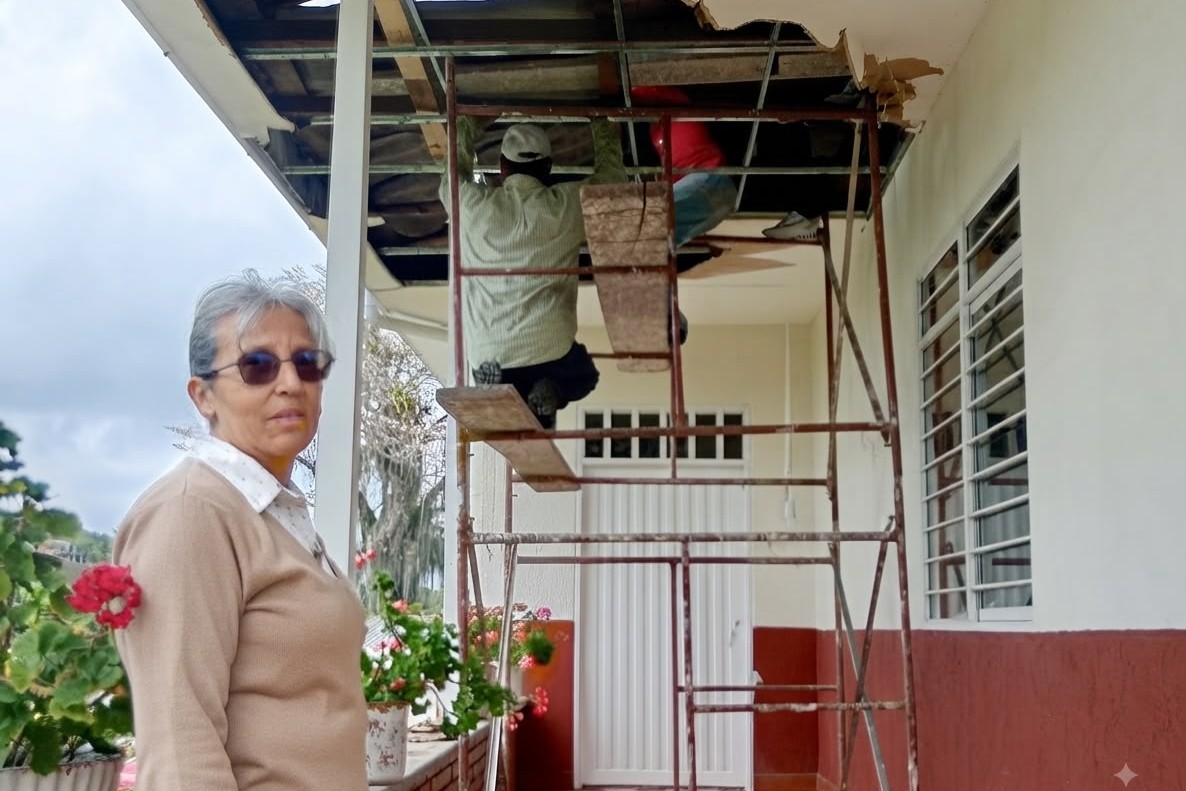 Daños causados por el terremoto del 10 de agosto de 2026 en la casa de la comunidad de la Hna. Cristina Ángel Castro, en el sector de Guacarí, a 10 kilómetros de Pereira, Colombia. (Foto: cortesía Cristina Ángel Castro)