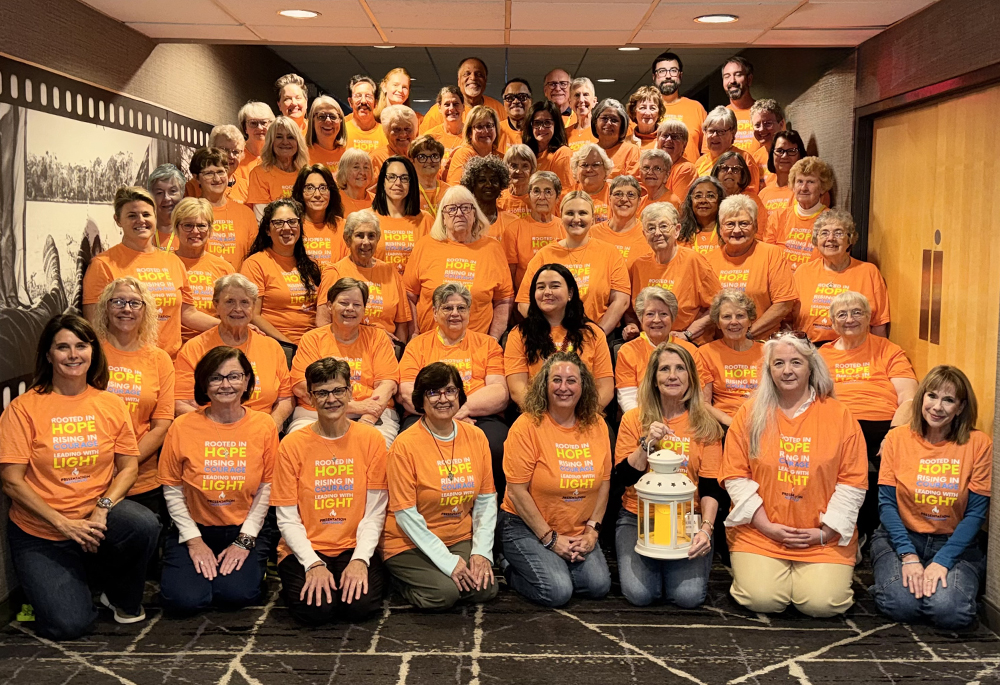 Attendees including Presentation Sisters and lay women and men pose during a gathering September 2026 in Bloomington, Minnesota. (Courtesy of Joyce Meyer)