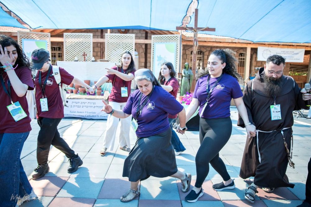 St. Joseph of the Apparition Sr. Muna Totah dances at a festival that brought together youth from Galilee and youth from the St. James Vicariate in Jerusalem in October 2025. (Courtesy of St. James Vicariate)