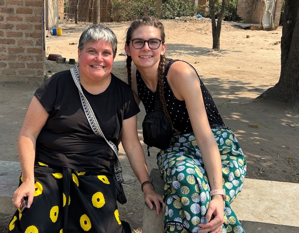 Mercy Sr. Jennifer Wilson and Hope Phiri pose in Zambia before Phiri's wedding. (Courtesy of Katie Willert)