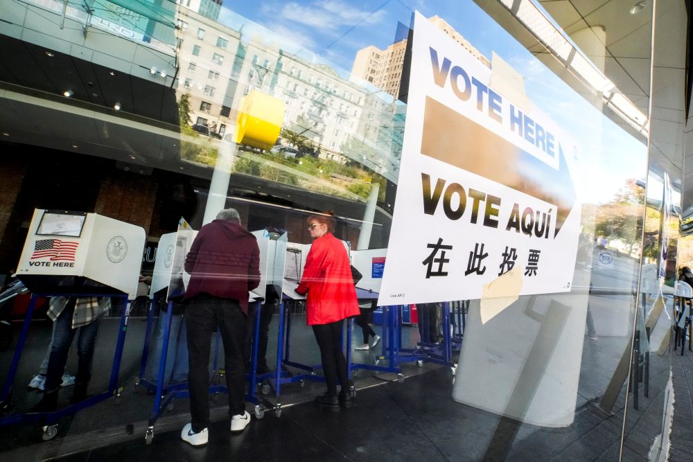 People vote at a polling station in Brooklyn, N.Y., Oct. 24, 2026, the first day of early voting in New York state for the U.S. midterm elections. (OSV News/Reuters/Eduardo Munoz)