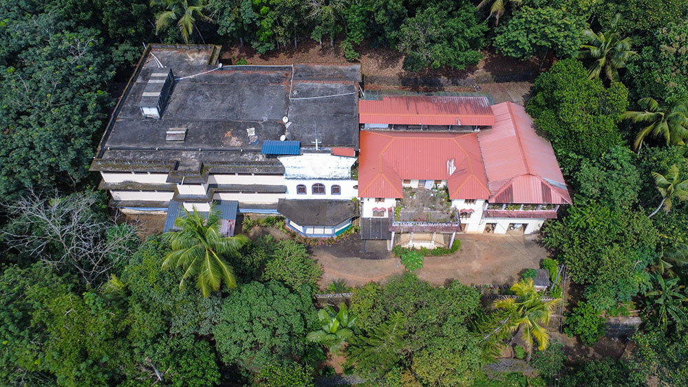 An aerial view of St. Francis Mission Home in Kuravilangad, a village in Kottayam district in the southern Indian state of Kerala, where the nuns live under constant fear of eviction (Binu Alex)