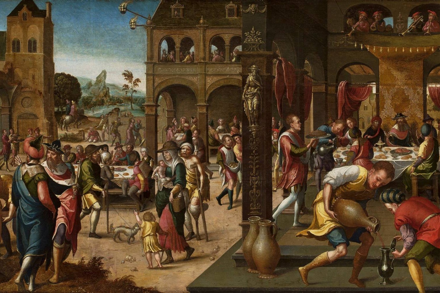 La parábola del gran banquete, óleo sobre tabla del Monogramista de Brunswick, hacia 1525. (Foto: Wikimedia Commons/obra de dominio público)