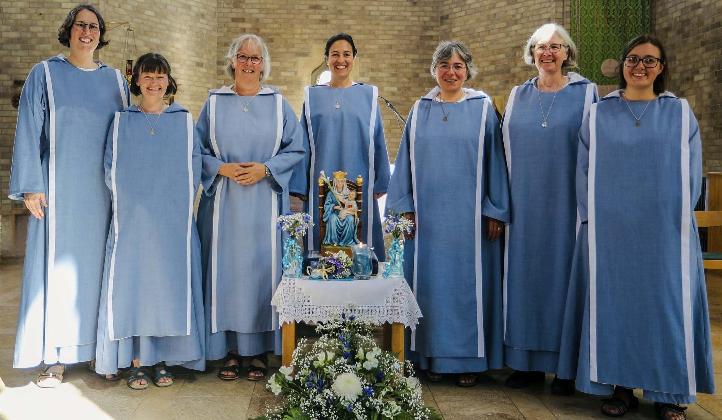 Sisters of the Community of Our Lady of Walsingham pose for a photo at Mary's House in Walsingham, England. (Courtesy of Community of Our Lady of Walsingham)