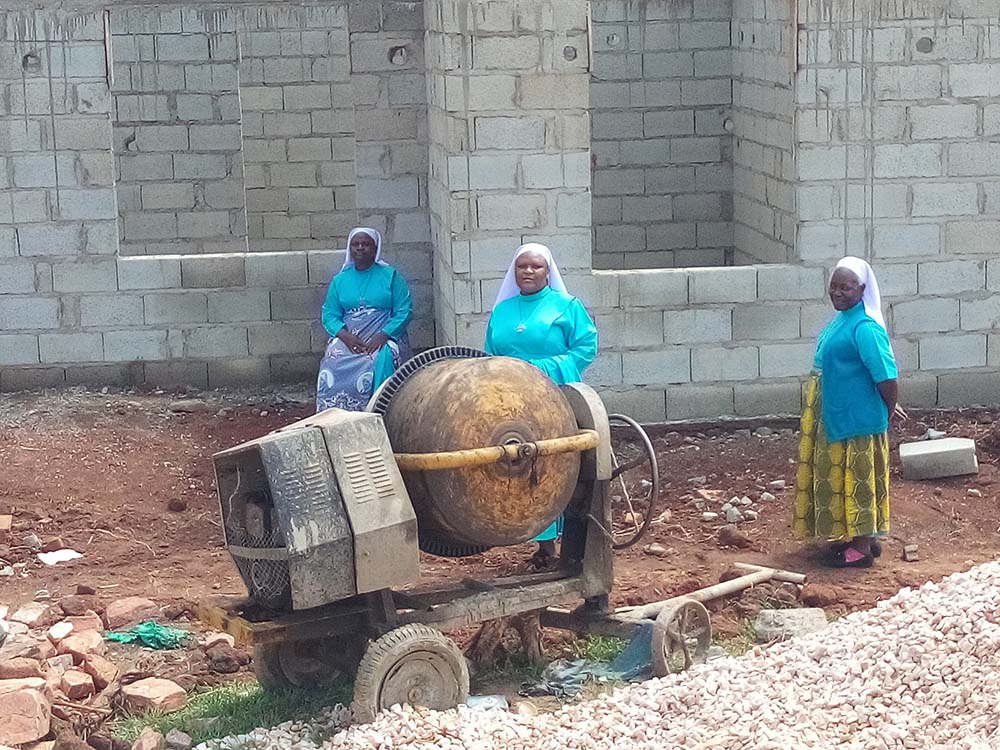 Sisters of the Good Samaritan, Uganda, at the construction site for the dispensary in 2021 (Courtesy of Sisters of the Good Samaritan, Uganda)