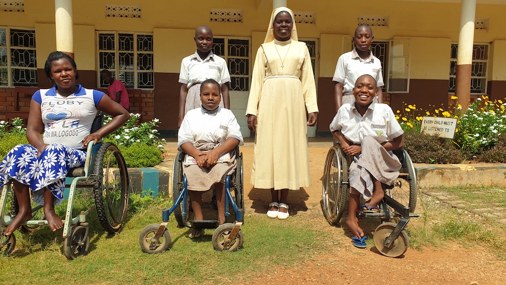 Sr. Mary Margaret Itadal of the Little Sisters of St. Francis poses outside of her office at Budaka Cheshire Home in eastern Uganda. (Gerald Matembu)