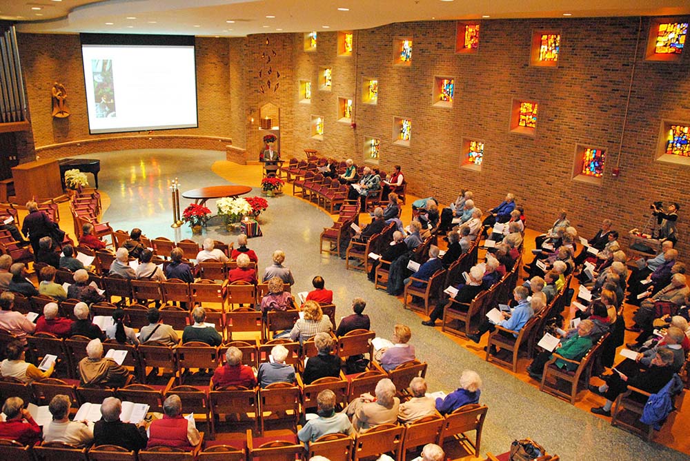 Sisters gather for a January 2013 prayer vigil for human trafficking victims in the motherhouse of the Sisters of St. Joseph in Brighton, Massachusetts, hosted by the Anti-Trafficking Coalition. (Courtesy of Holy Union Sr. Mary Lou Simcoe)