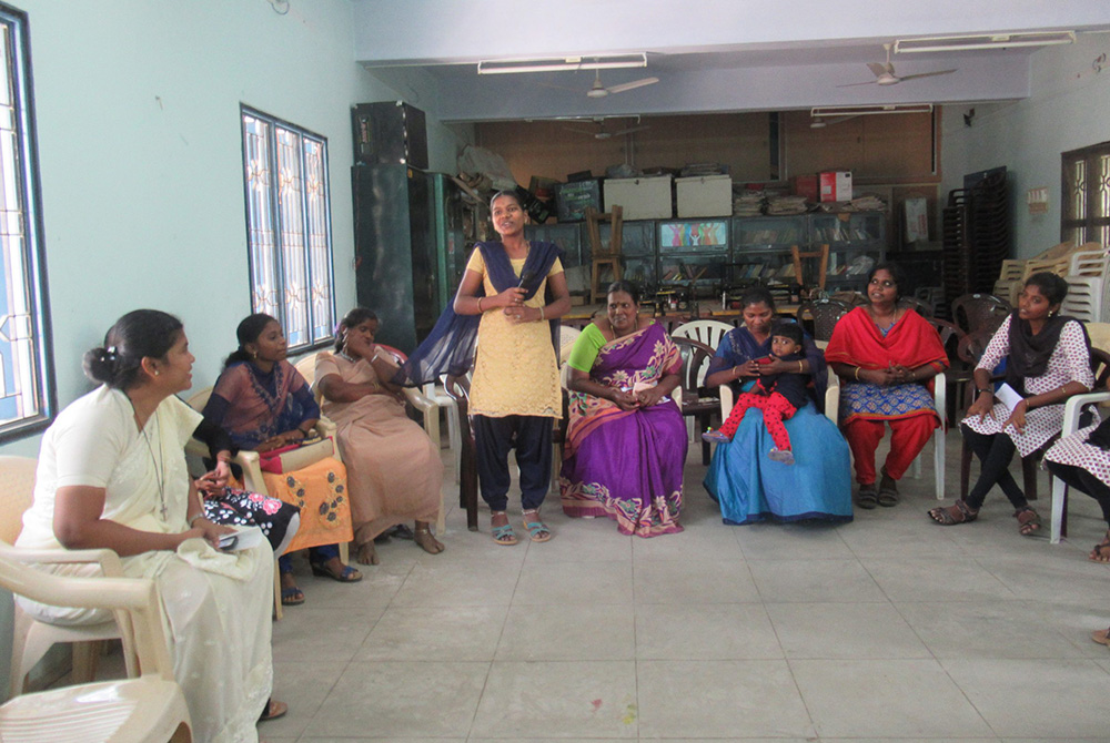 Sr. Robancy Amal Helen (sitting, at extreme left) during a training program for Dalit Christian women earlier this year in the southern Indian state of Tamil Nadu (Courtesy of Robancy Amal Helen)