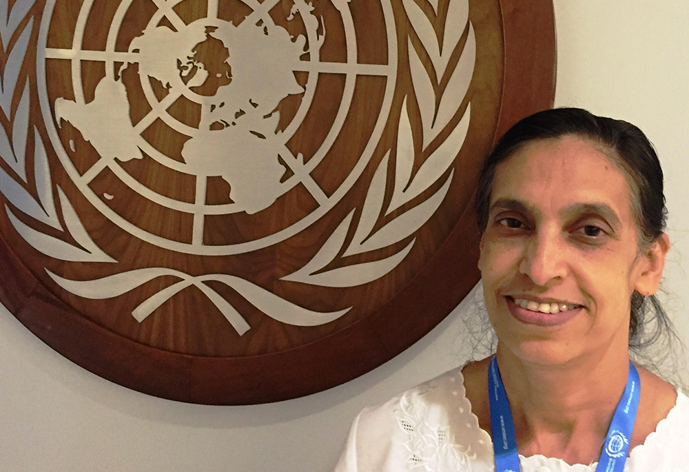 Sr. Celine Paramundayil at the United Nations (Courtesy of Sr. Celine Paramundayil) Sr. Celine Paramundayil at the United Nations (Courtesy of Sr. Celine Paramundayil)