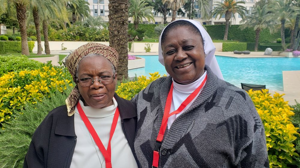 Sr. Prisca Matenga, a Zambian Daughter of the Redeemer, left, and Sr. Agnes Mpode Njume of Cameroon, a Sister of St. Therese of the Child Jesus (GSR photo/Chris Herlinger)