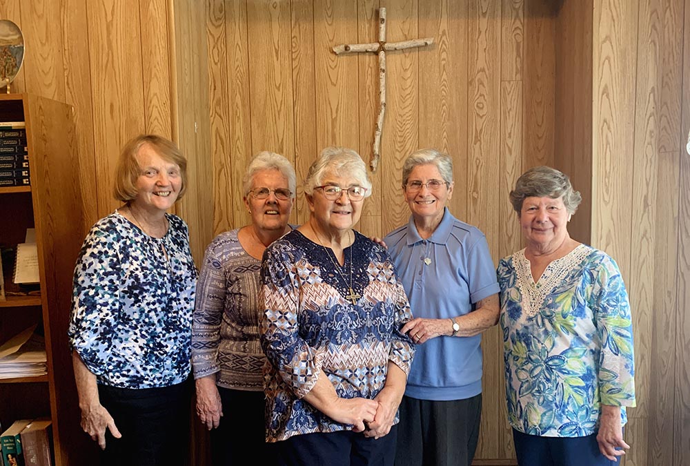 From left: Notre Dame de Namur Sr. Peggy Cummings, Medical Missionaries of Mary Sr. Kay Lawlor, Notre Dame de Namur Sr. Mary Jane Cavallo, and Charity Srs. Sally McLaughlin and Carol Verville. (Shannon Lyons)