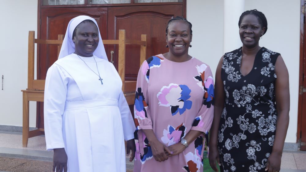 From left: Sr. Mary Lydia Apili Bwor, secretary-general of the Association of Religious in Uganda, Angelique Mutombo, senior program officer at the Hilton Foundation, and Jannet Apalamit Opio, country director at LifeNet International