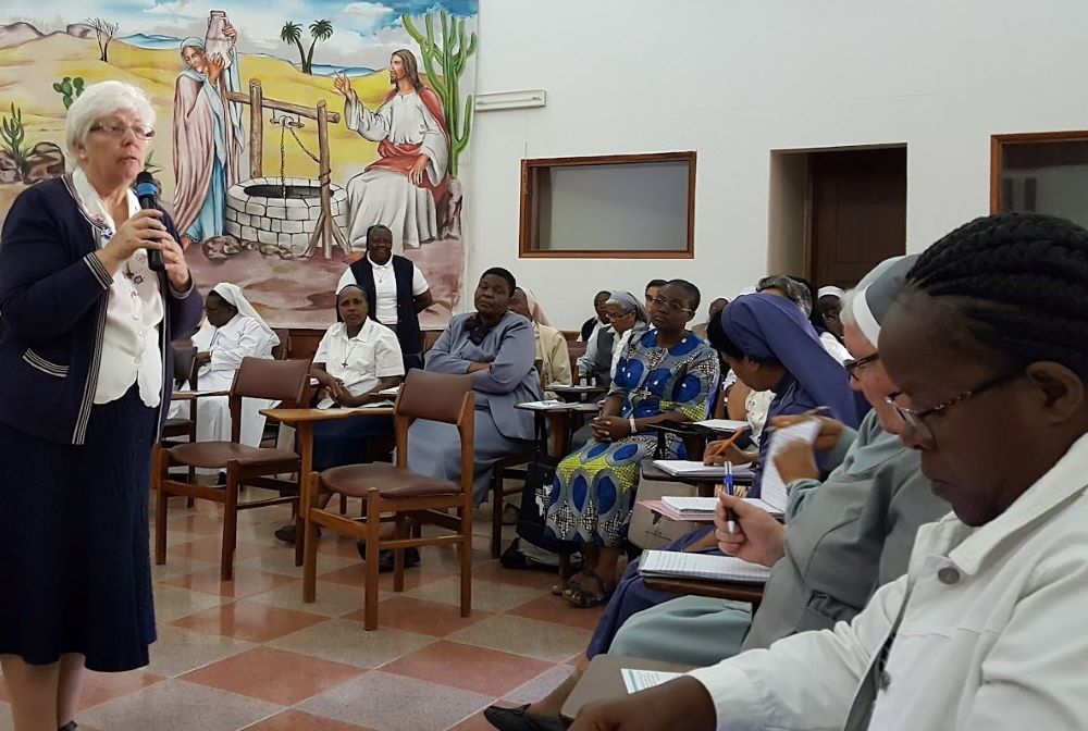 Pat Murray gives workshop in Nairobi, 2016: Loreto Sr. Patricia Murray gives a workshop presentation in Nairobi in October 2016. Murray is a longtime champion of the global sisterhood and elevating the ministries and work of sisters. (GSR photo)