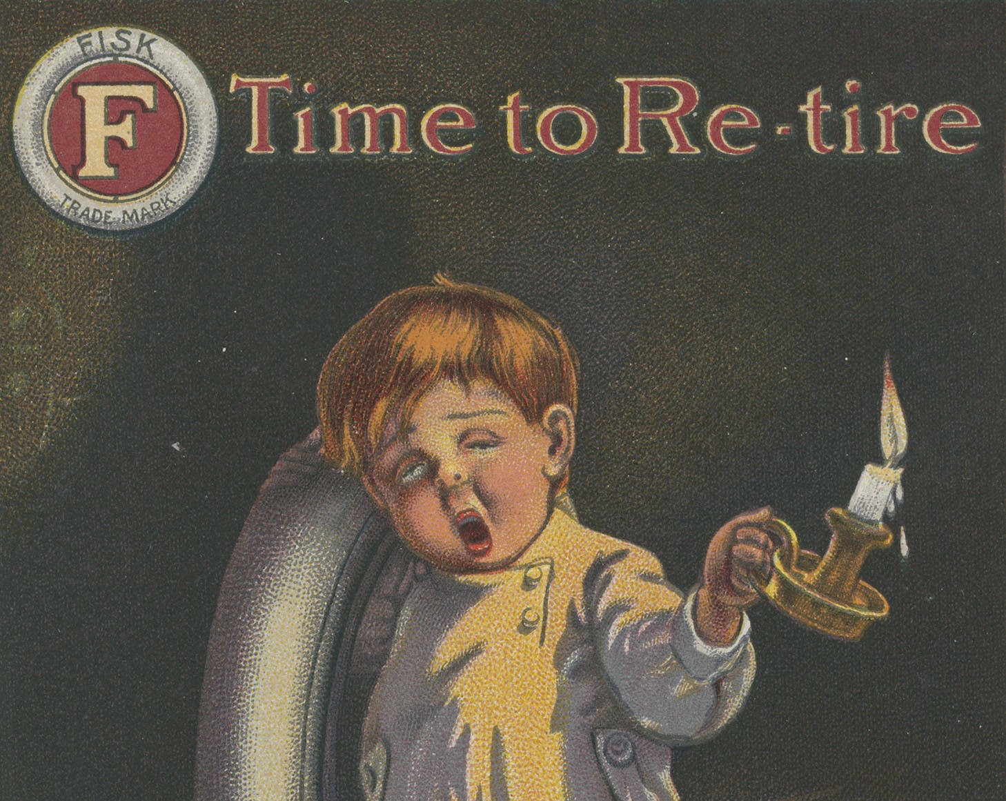 Above is portion of a postcard that shows an ad and slogan for retreading services by Fisk Tires. (Wikimedia Commons/Digital Public Library of America, via Ohio Digital Network/Toledo-Lucas County Public Library)