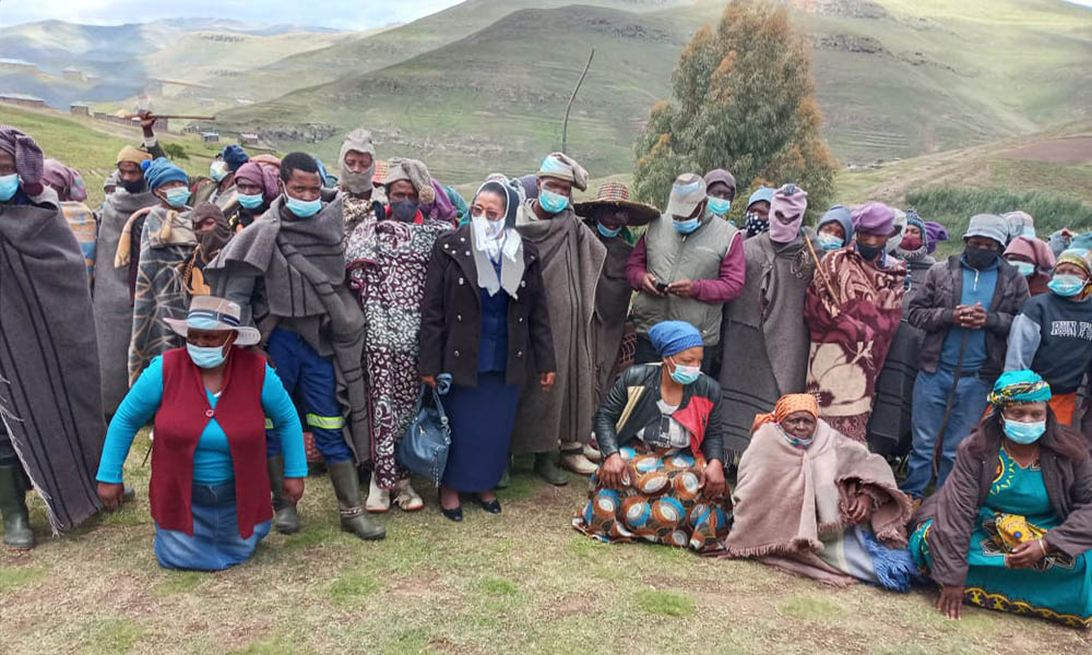 Sr. Anna Lereko interacts with herd boys on the mountain of Mokhotlong, a city in the northeastern part of Lesotho, where boys take animals in search of dwindling pasture. Lereko runs a night school for herd boys.