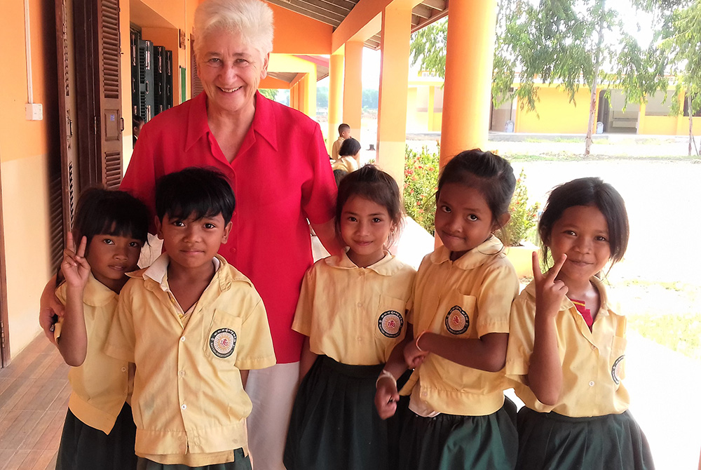 Presentation Sr. Anne Lyons at Xavier Jesuit School in Phnom Bak, Sisophon, Cambodia, where she worked between 2016 and 2019. (Courtesy of Anne Lyons)