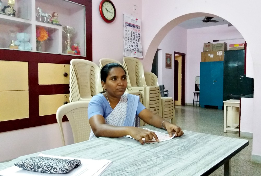 Sr. Jansal Pepren, director of Asha Deepam, at work inside the school in Trichy, Tamil Nadu, southern India (Philip Mathew)
